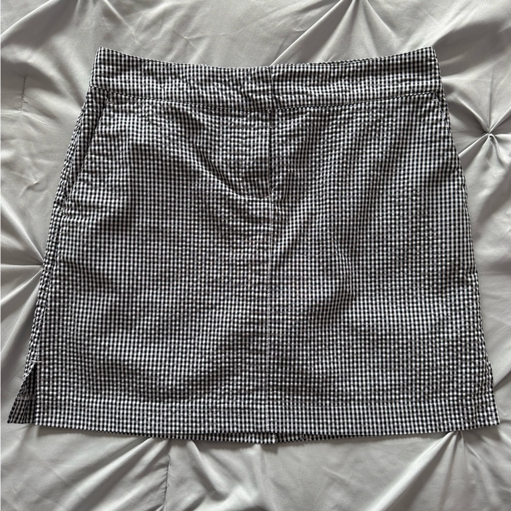 Izod Black and White Gingham A-Line Skirt